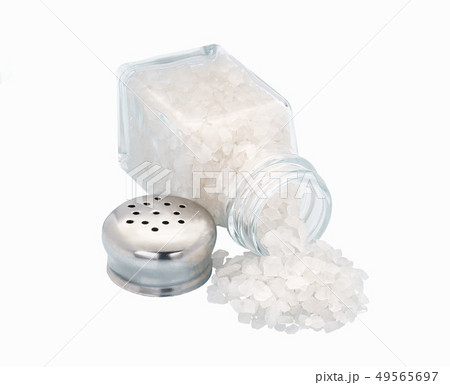 Glass salt shaker isolated 49565697