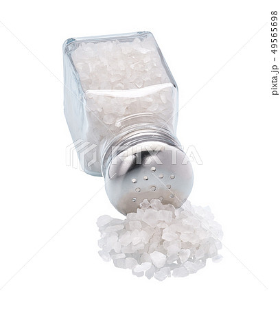 Glass salt shaker isolated 49565698