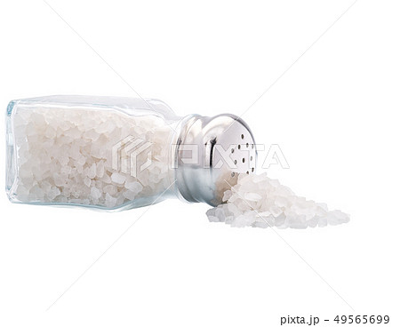 Glass salt shaker isolated 49565699