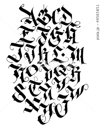 Calligraphy handwritten alphabet Royalty Free Vector Image