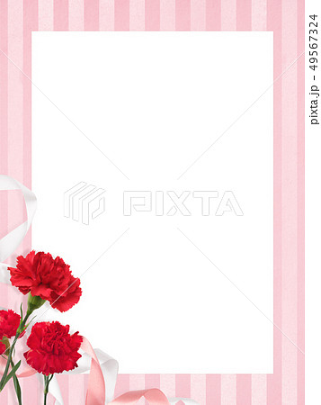 背景 カーネーション 母の日 ピンク ストライプ メッセージカードのイラスト素材