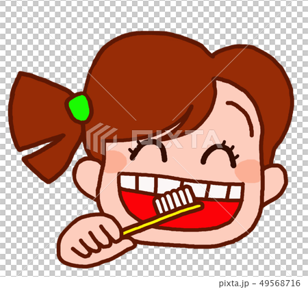 Girls brushing teeth Girls brushing teeth 49568716
