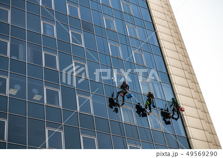 Glass clean man building tower work business 49569290