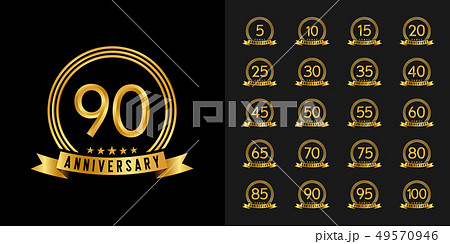 Set of anniversary logotype. Golden anniversary 49570946