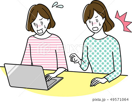 パソコンをする中年女性 49571064