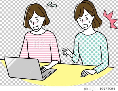 Middle age woman doing computer 49571064