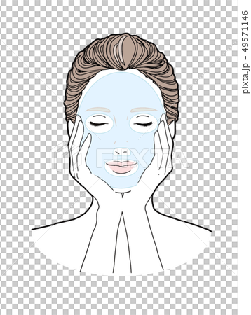 シートマスクをする女性 シートマスクをする女性 49571146