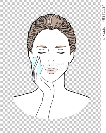 Women moisturizing with cotton 49571154