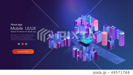 Smart city concept. Isometric modern urban  49571768
