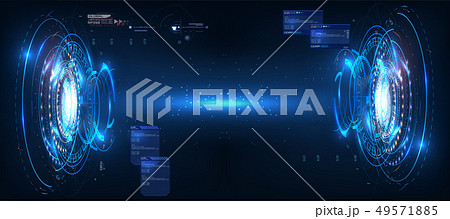 Futuristic circle vector HUD interface screen   49571885