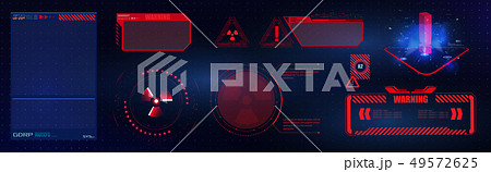 Blue and red futuristic frame in modern HUD GUI のイラスト素材 [49572625] - PIXTA