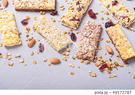 Healthy homemade snacks breakfast . Granola bars Healthy homemade snacks breakfast . Granola bars 49572787