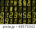 Digital numbers on yellow alphanumeric LED display 49573342