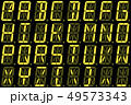 Digital font from capital letters on yellow 49573343