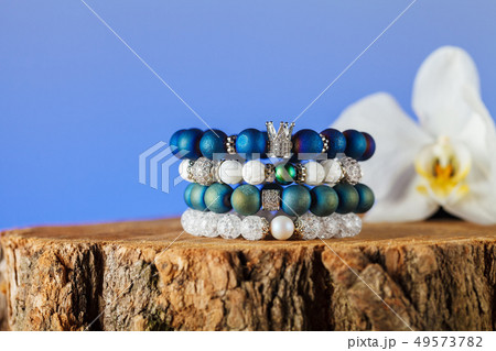 Beautiful jewelry made of natural stones and Beautiful jewelry made of natural stones and 49573782