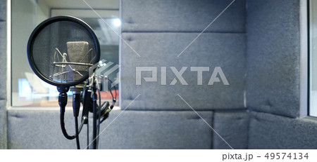 Studio microphone with shock mount and pop filter Studio microphone with shock mount and pop filter 49574134