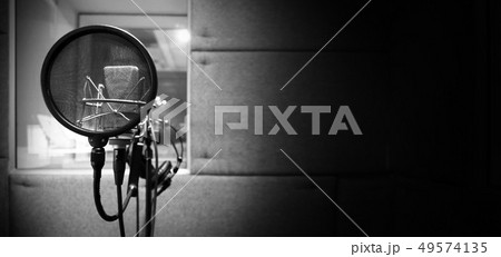 Studio microphone with shock mount and pop filter Studio microphone with shock mount and pop filter 49574135