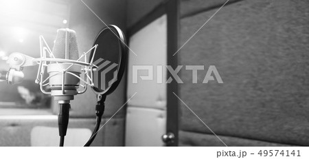 Studio microphone with shock mount and pop filter 49574141