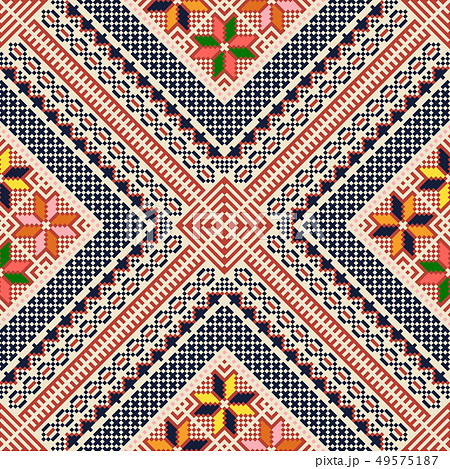 Palestinian embroidery pattern 124のイラスト素材 [49575187] - PIXTA