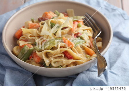 Spring Vegetable Fettuccine Alfredo Spring Vegetable Fettuccine Alfredo 49575476