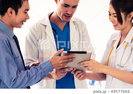 Healthcare people group and scientist meeting. 49577668
