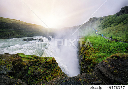 Landscape of Gullfoss waterfall in Iceland. Landscape of Gullfoss waterfall in Iceland. 49578377