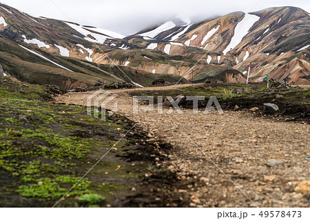 Road to Landmanalaugar on highlands of Iceland. Road to Landmanalaugar on highlands of Iceland. 49578473