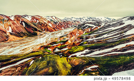 Landscape of Landmannalaugar Iceland Highland Landscape of Landmannalaugar Iceland Highland 49578498