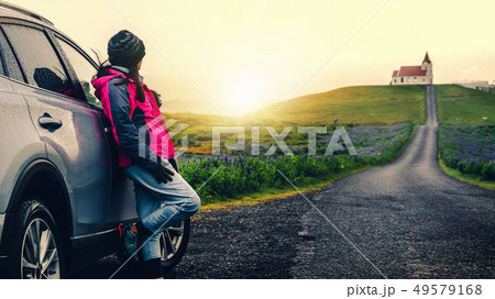 Road trip vacation travel by car in Iceland. 49579168