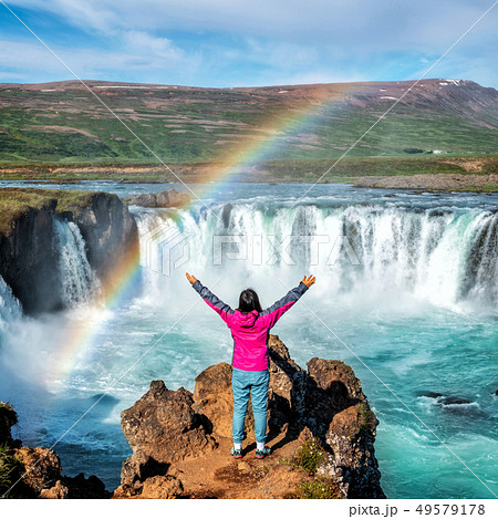 The Godafoss waterfall in north Iceland. The Godafoss waterfall in north Iceland. 49579178