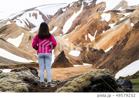 Traveler Hike at Landmannalaugar Iceland Highland 49579232