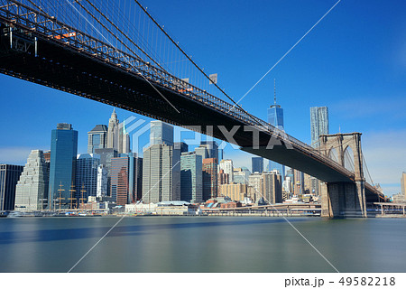 Brooklyn Bridge and downtown Manhattan Brooklyn Bridge and downtown Manhattan 49582218