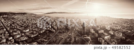 Barcelona skyline aerial view 49582552