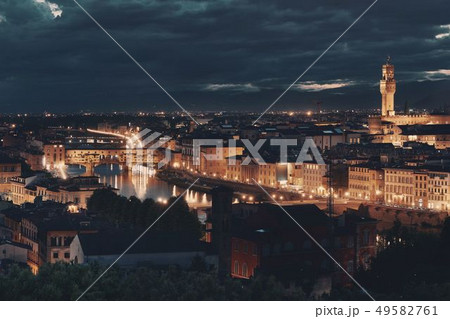 Florence skyline night Florence skyline night 49582761