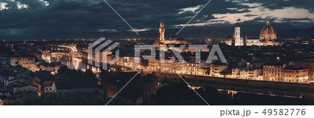 Florence skyline night panorama 49582776