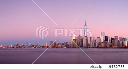 New York City sunset skyline New York City sunset skyline 49582783