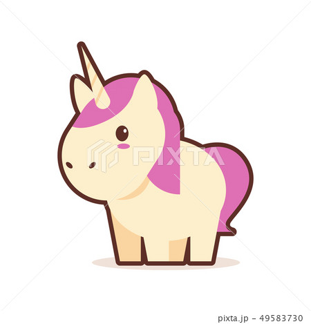 Cute Little Unicorn Cartoon Comic Character のイラスト素材