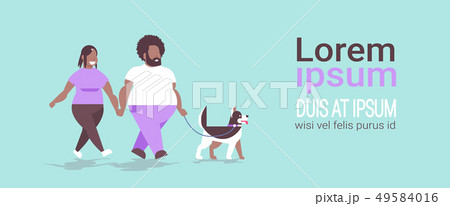 fat obese couple walking with husky dog african american overweight man woman having fun obesity fat obese couple walking with husky dog african american overweight man woman having fun obesity 49584016