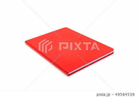 Red leather notebook isolated on white background. Red leather notebook isolated on white background. 49584539