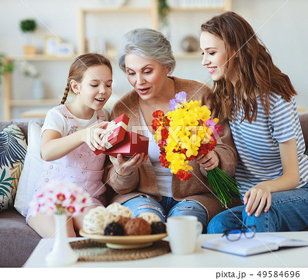 mother's day! three generations of  family mother, 49584696