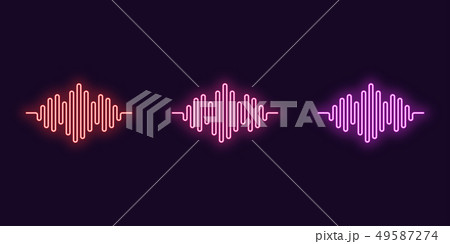 Neon icon Set of Digital sound wave. Vector shape 49587274