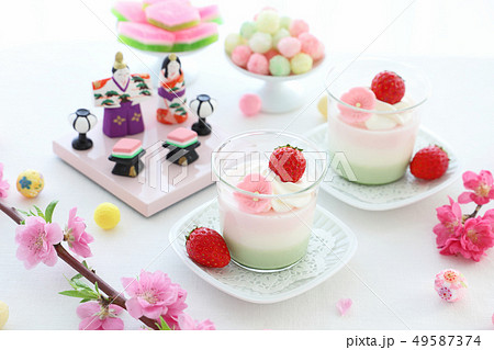 ひなまつり 3色プリン ひなまつり 3色プリン 49587374