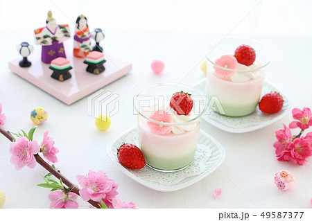 ひなまつり 3色プリン ひなまつり 3色プリン 49587377