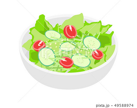 野菜サラダのイラスト素材 49588974 Pixta