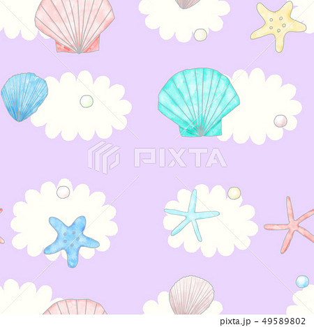 ゆめかわ壁紙パープルのイラスト素材 49589802 Pixta