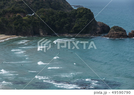 気多ノ前から見る小沢見海水浴場 鳥取県 の写真素材