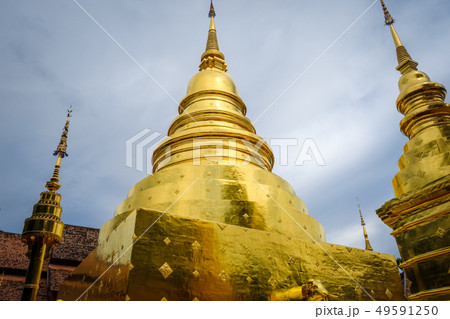 Wat Phra Singh golden stupa, Chiang Mai, Thailand Wat Phra Singh golden stupa, Chiang Mai, Thailand 49591250