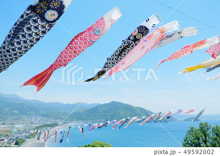 空にはためくたくさんの鯉のぼり 空にはためくたくさんの鯉のぼり 49592002