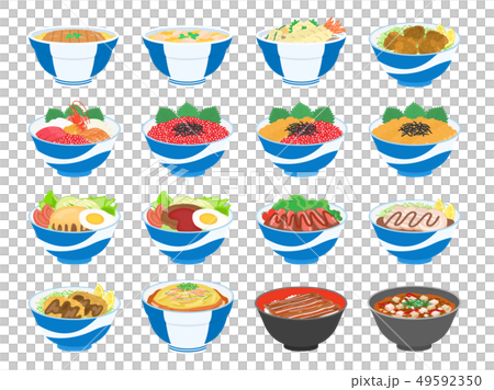 丼のイラストセット 49592350