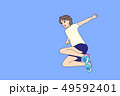 青空でジャンプする女の子 49592401